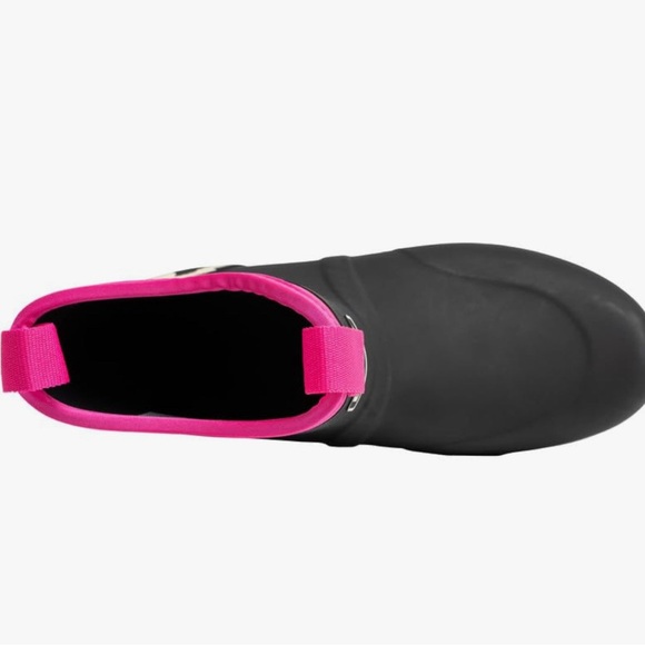 Stylish Black and Pink Women's Rain Boots - Picture 6 of 11